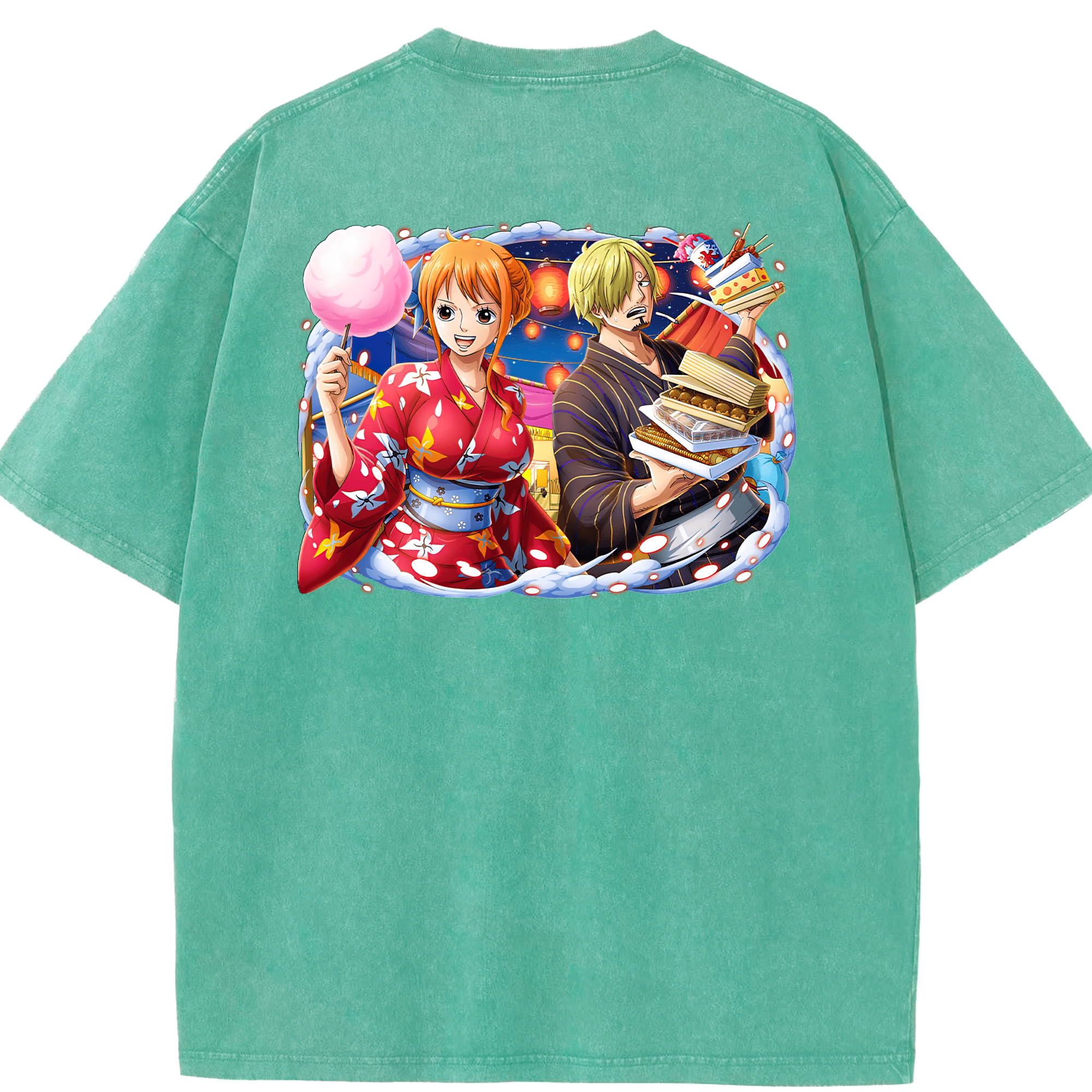 ワンピース サンジ ONE PIECE Sanji 綿100% ヴィンテージ風 半袖Tシャツ（背面プリント）